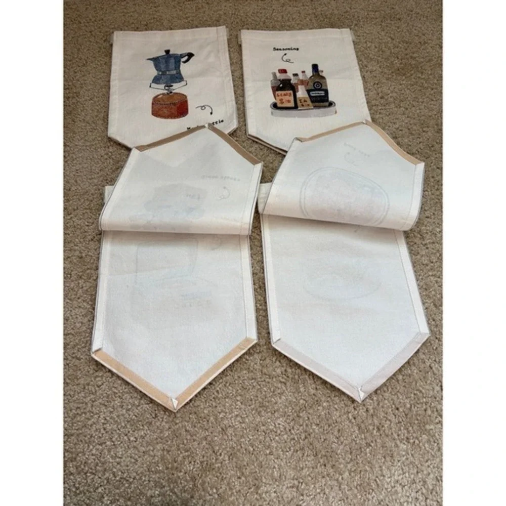 Noren Kitchen Curtain Set Unisex OS Cream Excellent Japanese Cafe Decor Bunting